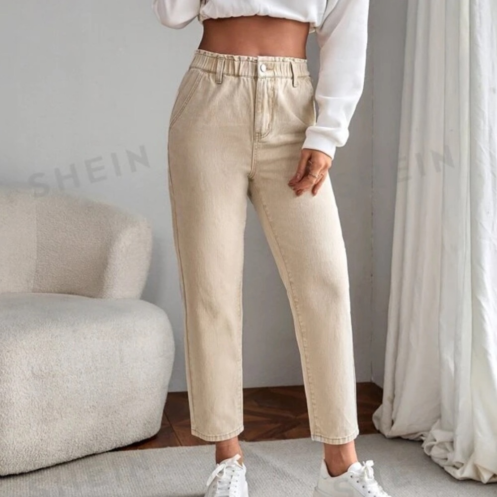 SHEIN | Paperbag Waist Straight Leg Jeans Size Medium